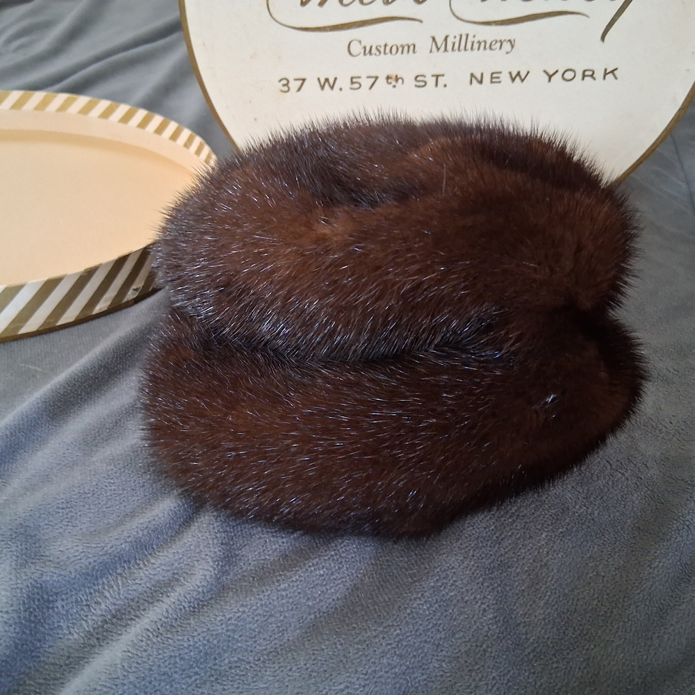 Vintage Brown Mink Fur Hat
